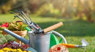 watering can and garden tools/garden services